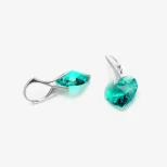 Blue Zircon Heart kolczyki srebrne Zorza SWKOL2B