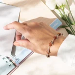 Bransoletka srebrna z piaskiem pustyni Blask Słońca 5E