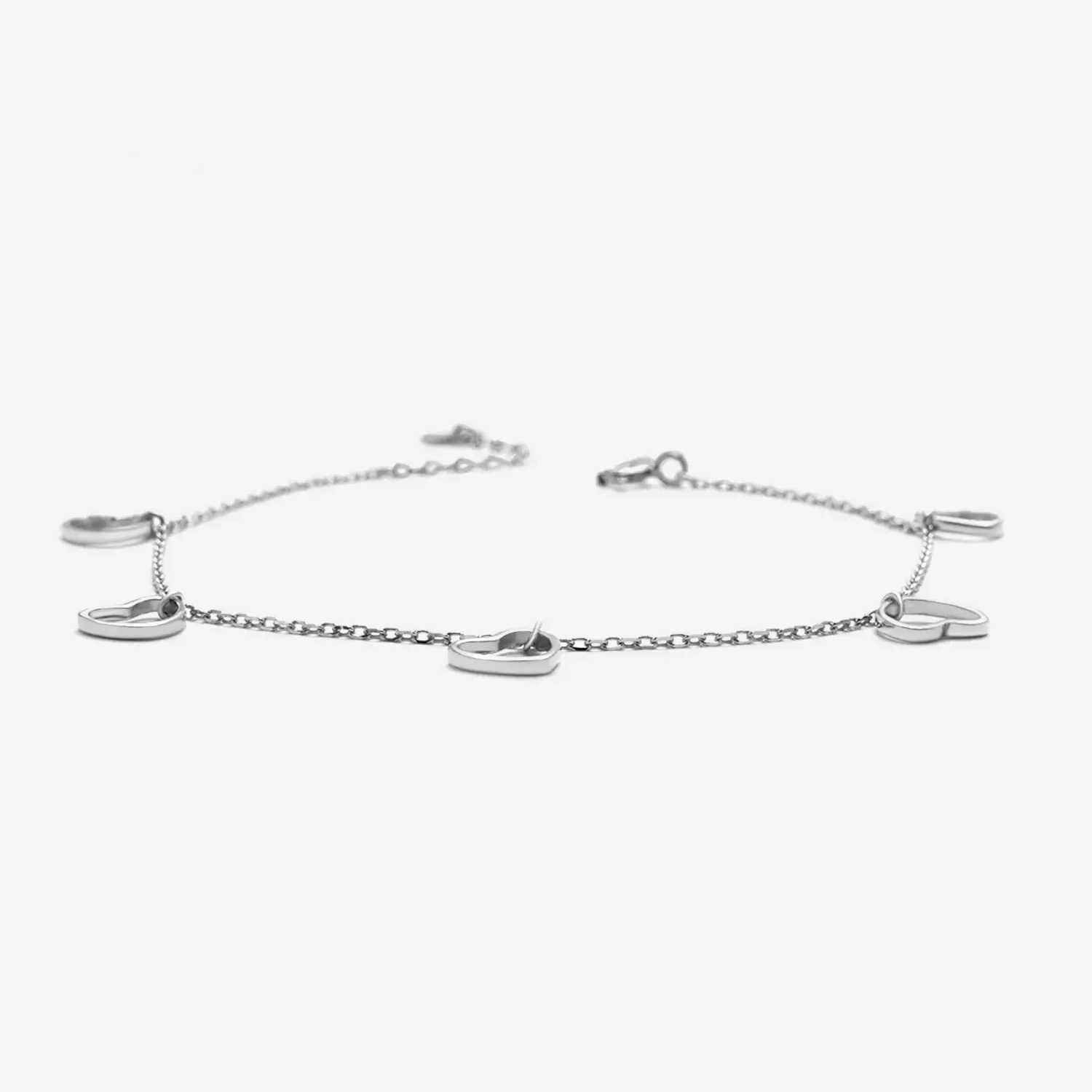 Bransoletka srebrna z serduszkami Miłość w Paryżu 9A Bransoletka srebrna z serduszkami Miłość w Paryżu 9A