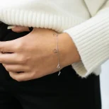 Bransoletka srebrna z serduszkami Miłość w Paryżu 9E