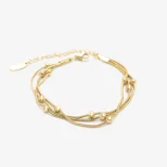 Bransoletka ze stali pozłacana 14K TriSferella Flow BR10A