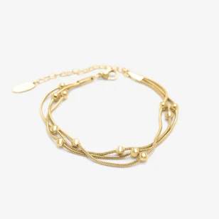 Bransoletka ze stali pozłacana 14K TriSferella Flow BR10A