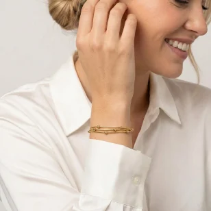 Bransoletka ze stali pozłacana 14K TriSferella Flow BR10B