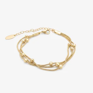 Bransoletka ze stali pozlacana 14K TriSferella Flow BR10C