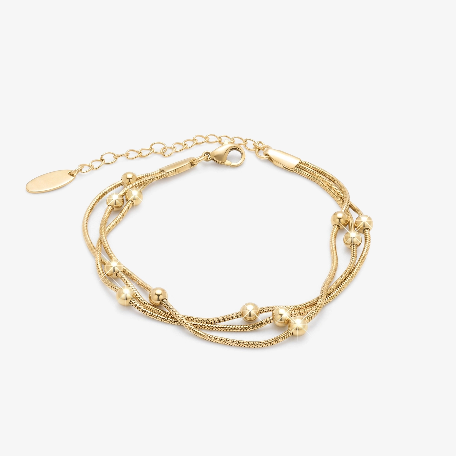 Bransoletka ze stali pozlacana 14K TriSferella Flow BR10C