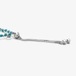 Elegancka bransoletka srebrna Błękit Oceanu 8C