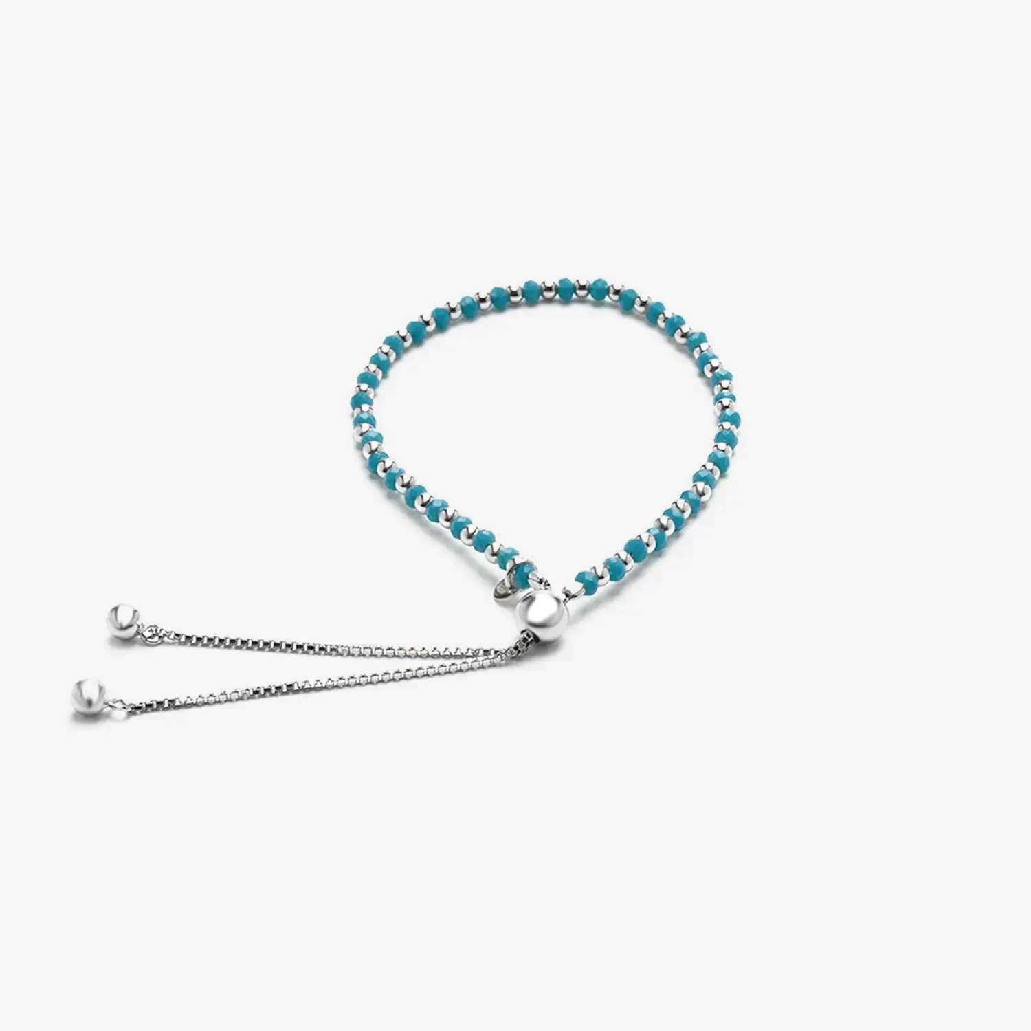 Elegancka bransoletka srebrna Błękit Oceanu 8D Elegancka bransoletka srebrna Błękit Oceanu 8D