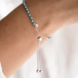 Elegancka bransoletka srebrna Błękit Oceanu 8E