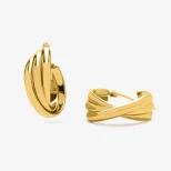 Koła złote kolczyki ze stali Luna Orbs KOLs1A