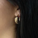 Koła złote kolczyki ze stali Luna Orbs KOLs1C