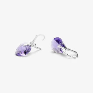 Kolczyki srebrne Tanzanite Heart Zmysłowe serce KOL8D