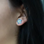 Kolczyki srebrne wkrętki Kwiatowa melodia srebra KOL1 E