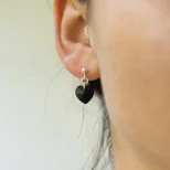 Kolczyki srebrne z kryształami Heart Zmysłowy Jet KOL19E