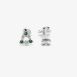 Kolczyki świąteczne srebrne 925 ChoinkoLśnienie KOL32D