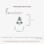 Kolczyki świąteczne srebrne 925 ChoinkoLśnienie KOL32G