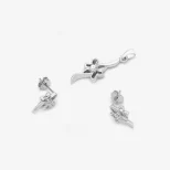 Komplet srebrnej biżuterii z cyrkonią Kwiat Cyrkonii KM8C