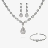 Komplet srebrny 925 do ślubu Kropla Miłości KM23A