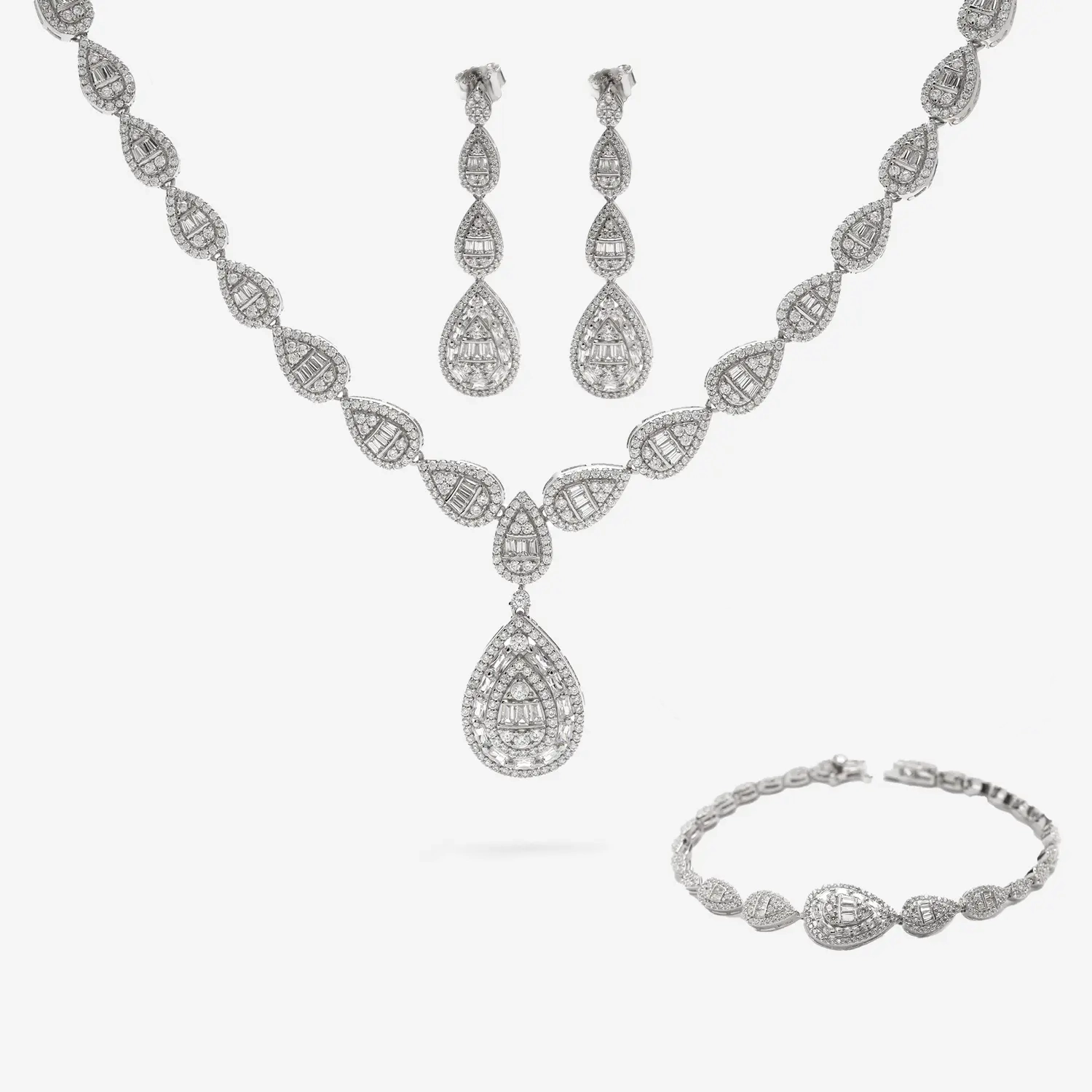 Komplet srebrny 925 do ślubu Kropla Miłości KM23A Komplet srebrny 925 do ślubu Kropla Miłości KM23A