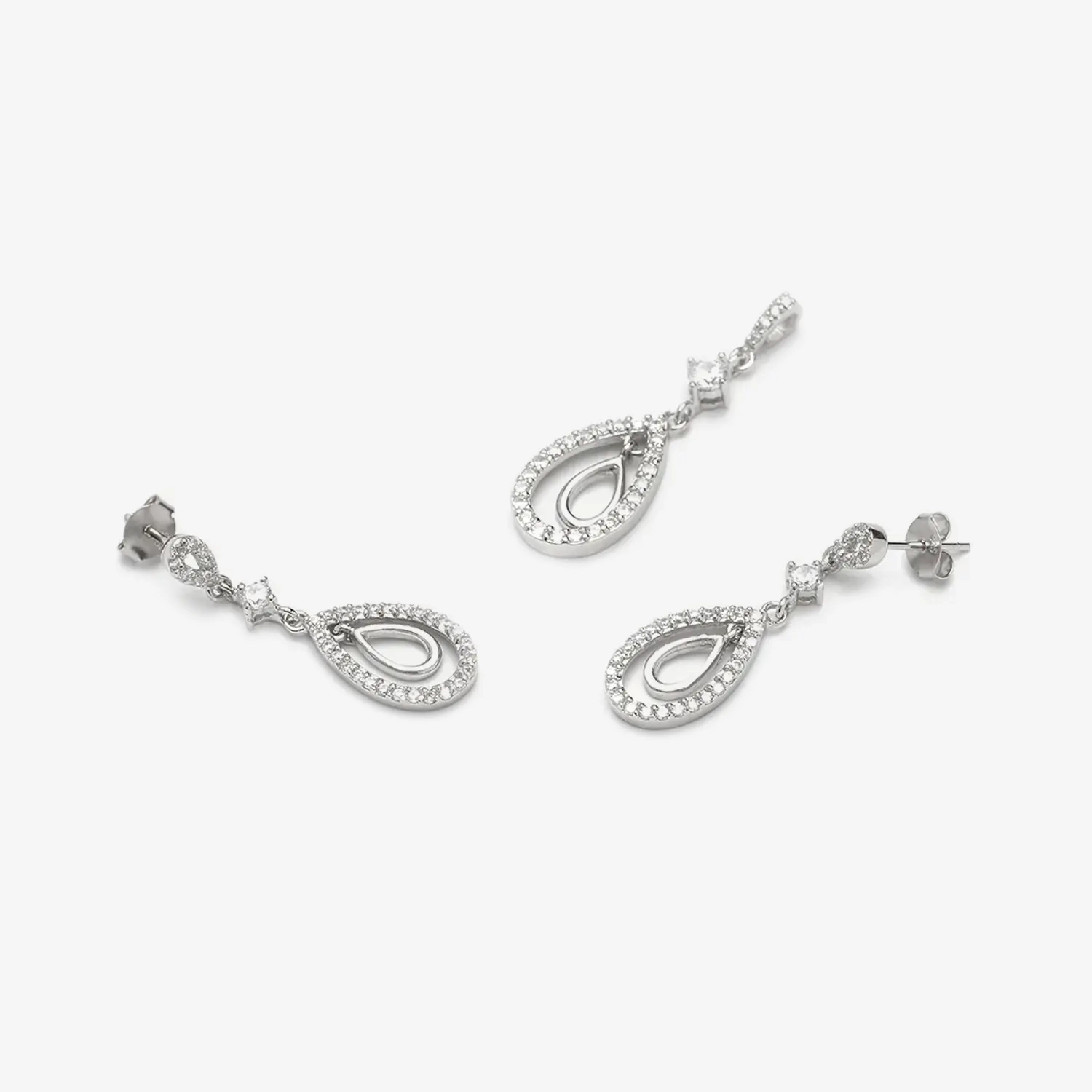 Komplet srebrny z cyrkoniami - Bajkowa Łza