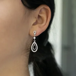 Komplet srebrny z cyrkoniami Bajkowa Łza KM1F