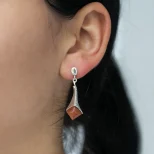 Komplet srebrny z kamieniem szczęścia Piasek Pustyni KM5I