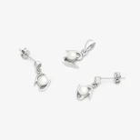 Komplet srebrny z perełką Zygzak Morski KM6 A