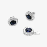 Komplet z granatową cyrkonią Nocne Niebo KM14 B