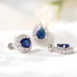 Komplet z granatową cyrkonią Nocne Niebo KM14E