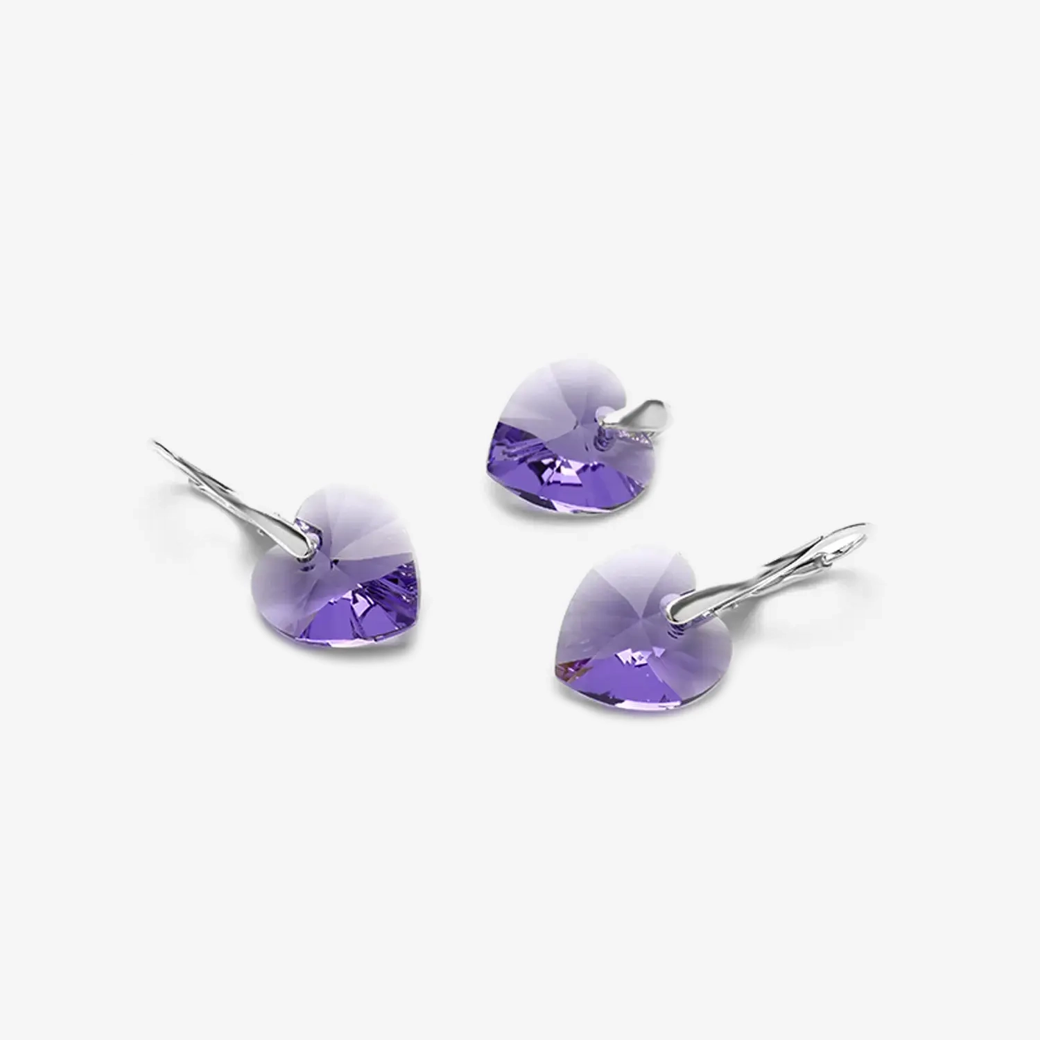 Komplet z kryształami Heart Tanzanite Zmysłowe Serce KM9A Komplet z kryształami Heart Tanzanite Zmysłowe Serce KM9A