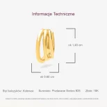 LunaGlow koła kolczyki srebrne 925 ze złotem 18K KOL8G