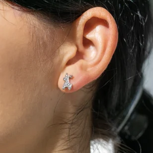 Małe kolczyki wkrętki srebrne Renifczaki KOL5F