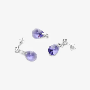 Mini Pearl Tanzanite komplet srebrny Happy Tear KM12B