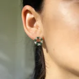 Pozłacane kolczyki wianuszki z cyrkoniami SercaVerde KOL30G