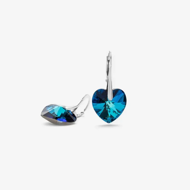 Srebrne kolczyki Heart Bermuda Blue Saga Blue KOL13A