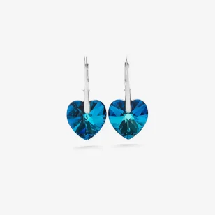 Srebrne kolczyki Heart Bermuda Blue Saga Blue KOL13C