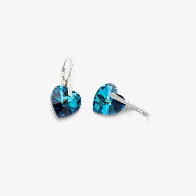Srebrne kolczyki Heart Bermuda Blue Saga Blue KOL13E