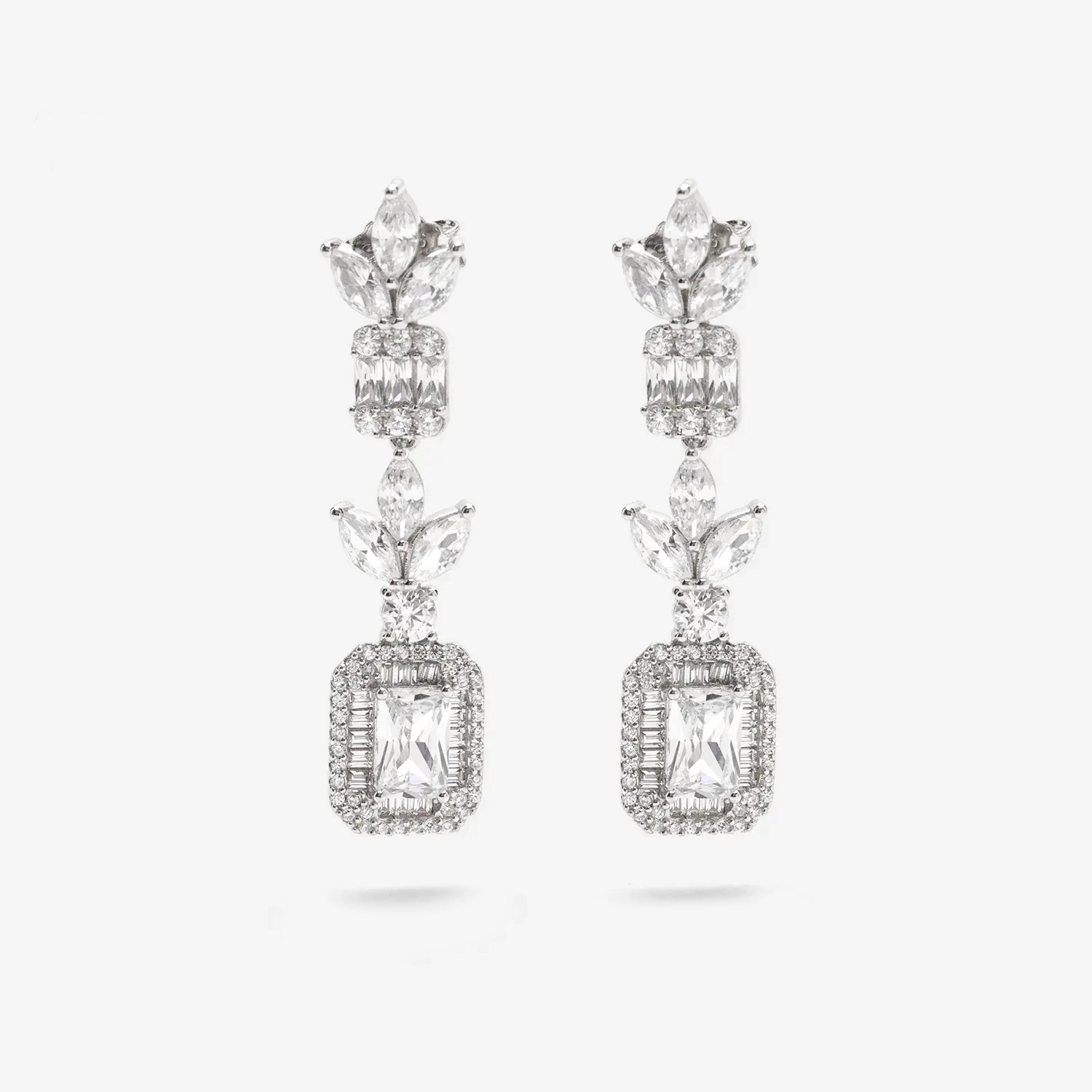 Srebrne kolczyki do ślubu LoveLeaf KOL16E Srebrne kolczyki do ślubu LoveLeaf KOL16E