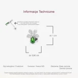 Srebrne kolczyki ze szmaragdową cyrkonią Emeraldium KOL30G