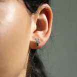 Srebrne kolczyki ze szmaragdową cyrkonią Emeraldium KOL30H