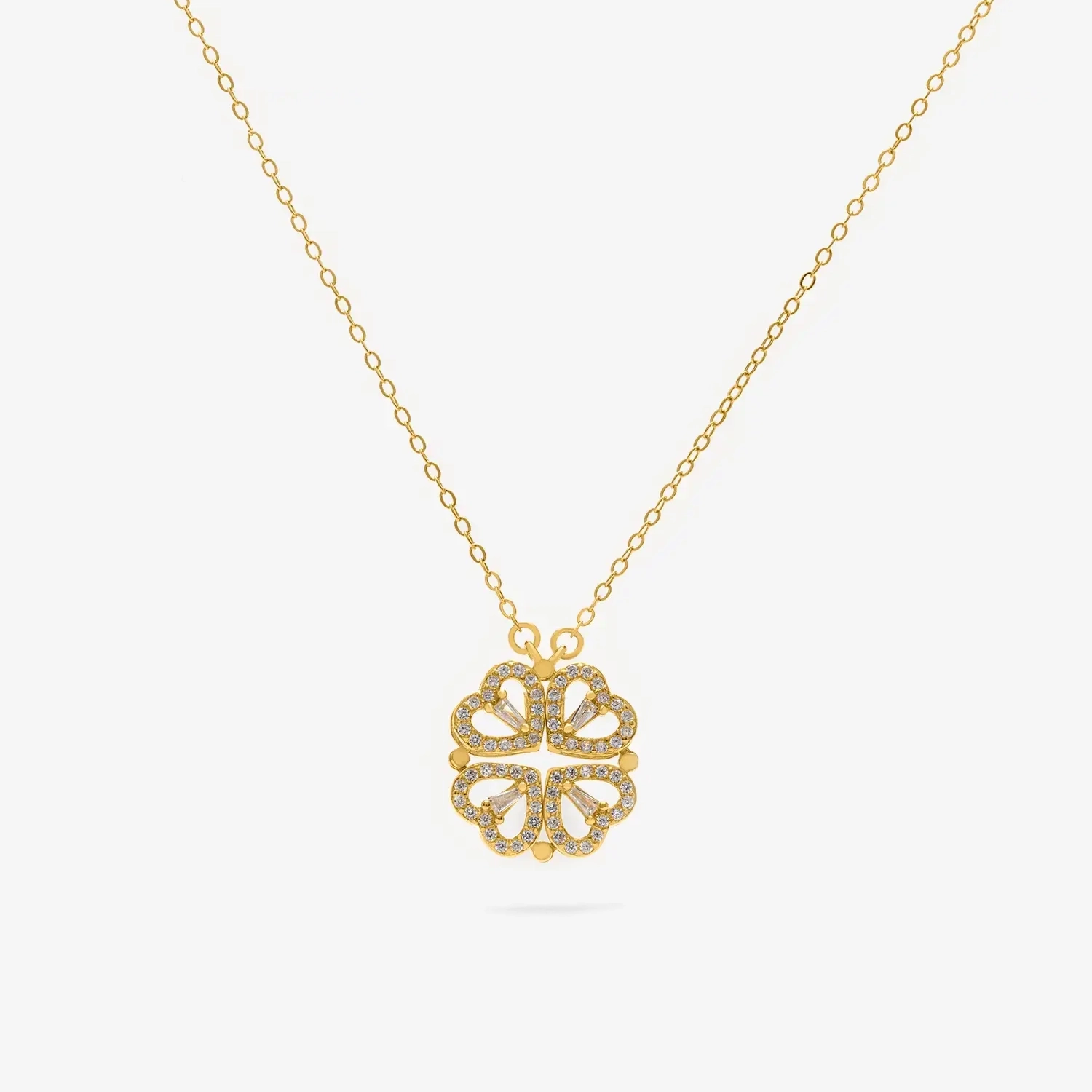 Srebrny 925 naszyjnik Koniczyna w Serduszka LAN15 A Srebrny 925 naszyjnik Koniczyna w Serduszka LAN15 A