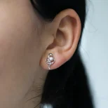 Srebrny komplet biżuterii z białą cyrkonią Naturalny Wdzięk KM7E