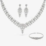 Srebrny komplet do ślubu FloraLuxe KM24A