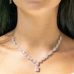 Srebrny komplet do ślubu LoveLeaf KM18E