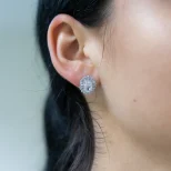 Srebrny komplet z cyrkoniami Wiosna w Mieście KM2E