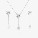 Srebrny komplet z perłą Perłowy Urok KM21A