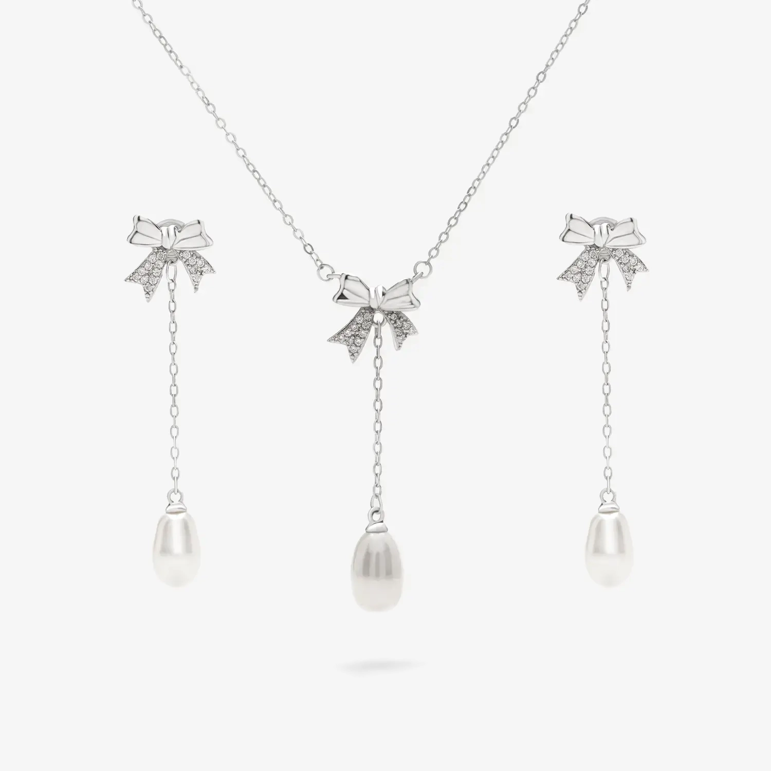 Srebrny komplet z perłą Perłowy Urok KM21A Srebrny komplet z perłą Perłowy Urok KM21A