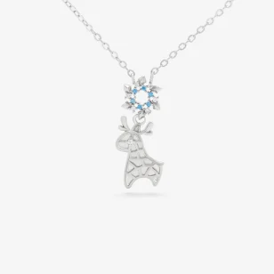 Srebrny naszyjnik próby 925 z reniferem Renifczak LAN7A