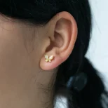 Urocze motylki wkrętki pozłacane srebrne 999 MotyLinki KOL9E