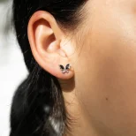 Urocze motylki wkrętki srebrne 999 MotyLinki KOL9G