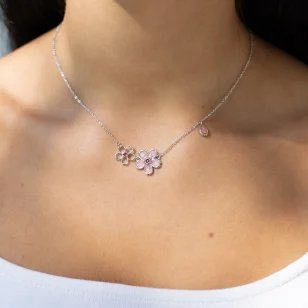 Uroczy Naszyjnik Srebrny PerłaFlor LAN14B